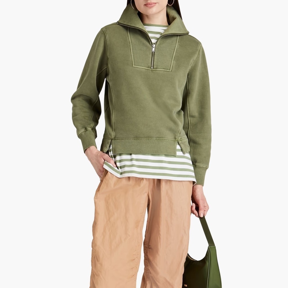 ALEX‎ MILL Crosby cotton-fleece half-zip pullover sweatshirt